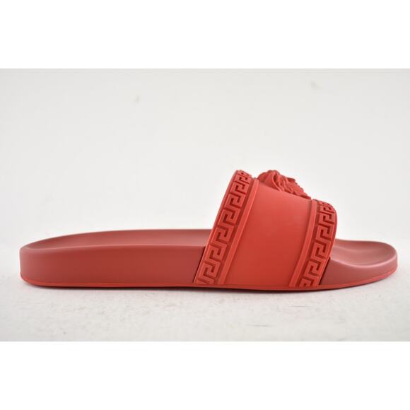 Versace Medusa Palazzo Red Rubber Logo Slide Pool Sandal Flip Flop Flat 44 11 main image 14